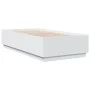 White engineered wood bed frame 75x190 cm by , Beds and slatted bases - Ref: Foro24-3209758, Price: 109,17 €, Discount: %