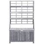 Caja de almacenaje de madera maciza de acacia gris 99x55x160 cm