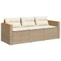 3-seater garden sofa with beige synthetic rattan cushions by , Outdoor sofas - Ref: Foro24-365831, Price: 252,61 €, Discount: %