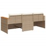 3-seater garden sofa with beige synthetic rattan cushions by , Outdoor sofas - Ref: Foro24-365831, Price: 204,26 €, Discount: %