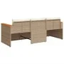 3-seater garden sofa with beige synthetic rattan cushions by , Outdoor sofas - Ref: Foro24-365831, Price: 252,61 €, Discount: %