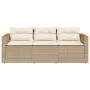 3-seater garden sofa with beige synthetic rattan cushions by , Outdoor sofas - Ref: Foro24-365831, Price: 252,61 €, Discount: %