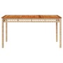Synthetic rattan garden table beige acacia wood 140x80x75 cm by , Garden tables - Ref: Foro24-366278, Price: 140,92 €, Discou...