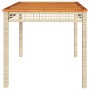 Synthetic rattan garden table beige acacia wood 140x80x75 cm by , Garden tables - Ref: Foro24-366278, Price: 140,92 €, Discou...