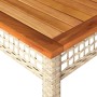 Synthetic rattan garden table beige acacia wood 140x80x75 cm by , Garden tables - Ref: Foro24-366278, Price: 140,92 €, Discou...