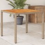 Mesa de jardín de ratán PE y madera acacia beige 90x90x75 cm de , Mesas de jardín - Ref: Foro24-368124, Precio: 125,79 €, Des...