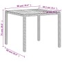 Mesa de jardín de ratán PE y madera acacia beige 90x90x75 cm de , Mesas de jardín - Ref: Foro24-368124, Precio: 125,79 €, Des...