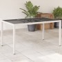 Garden table glass surface white PE rattan 150x90x75cm by , Garden tables - Ref: Foro24-368126, Price: 134,50 €, Discount: %