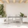 Mesa de jardín superficie de vidrio ratán PE blanco 150x90x75cm de , Mesas de jardín - Ref: Foro24-368126, Precio: 141,34 €, ...
