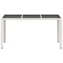 Gartentisch Glasoberfläche weiß PE Rattan 150x90x75cm von , Gartentische - Ref: Foro24-368126, Preis: 141,34 €, Rabatt: %