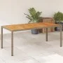 Garden table beige PE rattan and acacia wood 190x90x75 cm by , Garden tables - Ref: Foro24-368130, Price: 193,81 €, Discount: %