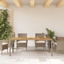 Garden table beige PE rattan and acacia wood 190x90x75 cm by , Garden tables - Ref: Foro24-368130, Price: 191,98 €, Discount: %