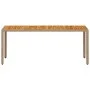 Gartentisch aus beigem PE-Rattan und Akazienholz, 190 x 90 x 75 cm von , Gartentische - Ref: Foro24-368130, Preis: 193,81 €, ...