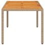 Garden table beige PE rattan and acacia wood 190x90x75 cm by , Garden tables - Ref: Foro24-368130, Price: 191,98 €, Discount: %