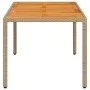 Gartentisch aus beigem PE-Rattan und Akazienholz, 190 x 90 x 75 cm von , Gartentische - Ref: Foro24-368130, Preis: 193,81 €, ...