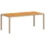 Garden table beige PE rattan and acacia wood 190x90x75 cm by , Garden tables - Ref: Foro24-368130, Price: 193,81 €, Discount: %