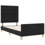 Estructura de cama con cabecera Negro 100 x 200 cm tela