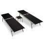 Sun loungers with tables 2 units steel and black textilene by vidaXL, Loungers - Ref: Foro24-48012, Price: 181,21 €, Discount: %
