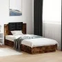 Cama con cabecero madera de ingeniería roble ahumado 90x200 cm de , Camas y somieres - Ref: Foro24-3209944, Precio: 146,13 €,...