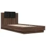 Eichenbraunes Holzwerkstoffbett mit Kopfteil 90x200 cm von , Betten und Lattenroste - Ref: Foro24-3209946, Preis: 148,41 €, R...