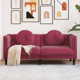 2-seater sofa with red velvet cushions by , Sofas - Ref: Foro24-372636, Price: 243,34 €, Discount: %