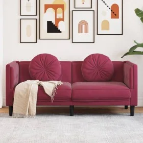 2-seater sofa with red velvet cushions by , Sofas - Ref: Foro24-372636, Price: 239,73 €, Discount: %
