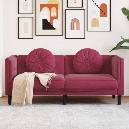 2-Sitzer-Sofa mit roten Samtkissen von , Sofas - Ref: Foro24-372636, Preis: 243,34 €, Rabatt: %
