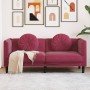 2-seater sofa with red velvet cushions by , Sofas - Ref: Foro24-372636, Price: 243,34 €, Discount: %