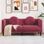 Sofá de 2 plazas con cojines terciopelo rojo tinto de , Sofás - Ref: Foro24-372636, Precio: 239,69 €, Descuento: %