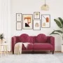 Sofá de 2 plazas con cojines terciopelo rojo tinto de , Sofás - Ref: Foro24-372636, Precio: 239,69 €, Descuento: %