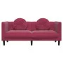 Sofá de 2 plazas con cojines terciopelo rojo tinto de , Sofás - Ref: Foro24-372636, Precio: 239,69 €, Descuento: %