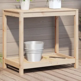 Pflanztisch mit Ablage aus massivem Kiefernholz 82,5x50x75 cm von , Topfständer - Ref: Foro24-832397, Preis: 77,31 €, Rabatt: %