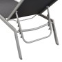 Sun loungers with tables 2 units steel and black textilene by vidaXL, Loungers - Ref: Foro24-48012, Price: 181,21 €, Discount: %