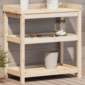 Mesa de plantación con estantes madera pino 82,5x45x86,5 cm de , Soportes para macetas - Ref: Foro24-832432, Precio: 93,94 €,...