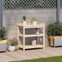Planting table with pine wood shelves 82.5x45x86.5 cm by , Pot stands - Ref: Foro24-832432, Price: 93,94 €, Discount: %