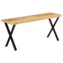 Banco con borde natural de madera de mango maciza 105 cm de , Bancos - Ref: Foro24-372759, Precio: 65,22 €, Descuento: %