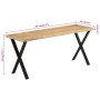Banco con borde natural de madera de mango maciza 105 cm de , Bancos - Ref: Foro24-372759, Precio: 65,22 €, Descuento: %