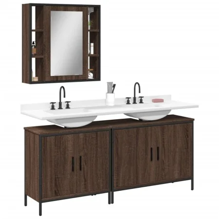 Badezimmermöbel-Set, 3-teilig, braunes Eichensperrholz von , Badezimmermöbel - Ref: Foro24-3214734, Preis: 193,09 €, Rabatt: %