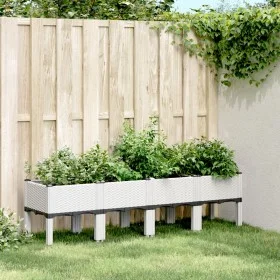 Pflanzgefäß aus weißem PP mit Beinen 160x40x42 cm von , Töpfe und Pflanzgefäße - Ref: Foro24-367904, Preis: 80,25 €, Rabatt: %
