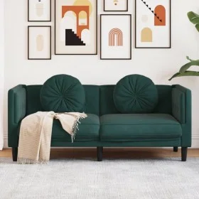 Dunkelgrünes 2-Sitzer-Sofa aus Samt mit Kissen von , Sofas - Ref: Foro24-372634, Preis: 237,85 €, Rabatt: %