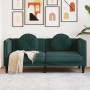 Dark green velvet 2-seater sofa with cushions by , Sofas - Ref: Foro24-372634, Price: 241,24 €, Discount: %