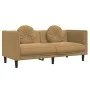 2 seater brown velvet sofa with cushions by , Sofas - Ref: Foro24-372641, Price: 222,54 €, Discount: %