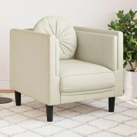 Sessel mit cremefarbenem Samtkissen von , Sofas - Ref: Foro24-372629, Preis: 186,73 €, Rabatt: %