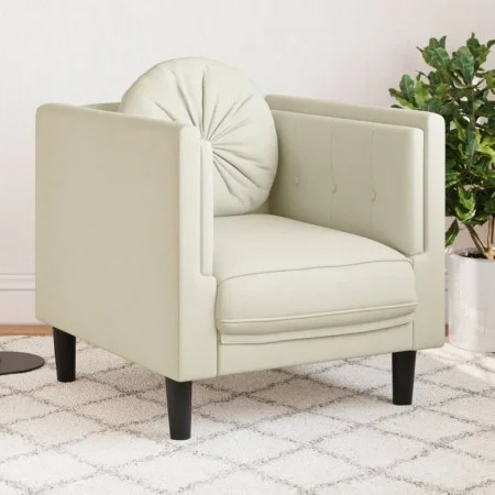 Sessel mit cremefarbenem Samtkissen von , Sofas - Ref: Foro24-372629, Preis: 186,73 €, Rabatt: %