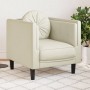 Sessel mit cremefarbenem Samtkissen von , Sofas - Ref: Foro24-372629, Preis: 189,98 €, Rabatt: %