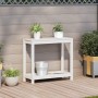 Pflanztisch mit Ablage aus weißem Kiefernholz, 82,5 x 35 x 75 cm von , Topfständer - Ref: Foro24-832388, Preis: 73,70 €, Raba...