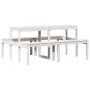 Solid white pine wood picnic table 160x134x75 cm by , Garden tables - Ref: Foro24-832563, Price: 145,48 €, Discount: %