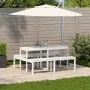 Solid white pine wood picnic table 160x134x75 cm by , Garden tables - Ref: Foro24-832563, Price: 145,48 €, Discount: %