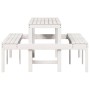 Solid white pine wood picnic table 160x134x75 cm by , Garden tables - Ref: Foro24-832563, Price: 146,85 €, Discount: %