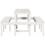 Solid white pine wood picnic table 160x134x75 cm by , Garden tables - Ref: Foro24-832563, Price: 145,48 €, Discount: %